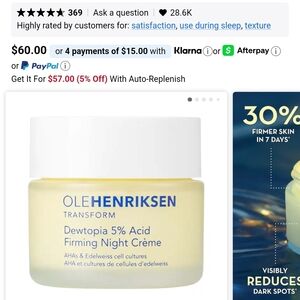 Ole Henriksen Dewtopia 5% Acid Firming Night Crème - Cream